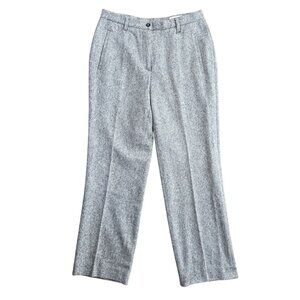 Hauber Dress Pants Womens Chambray Wool Gray Trousers 12 Germany Tailored Fit